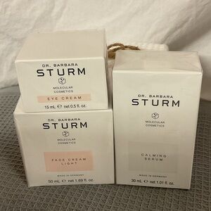 Dr. Barbara Sturm Skincare: Face Cream,Eye Cream, Calming Serum.
